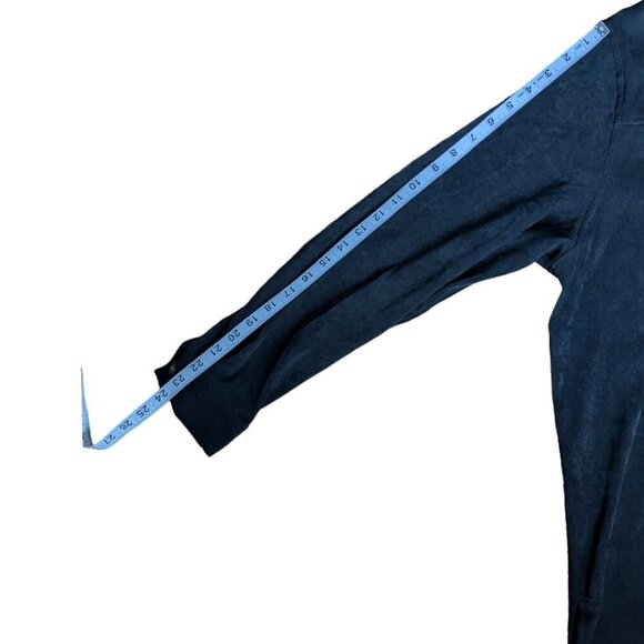 Outline Black Velvet Button Down Long Sleeve Shirt with  Brown Buttons Size 16W - Picture 13 of 13